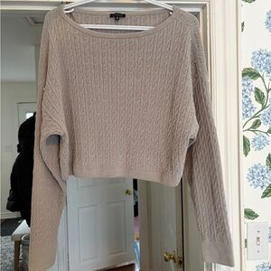 Dynamite Grey Cable Knit Sweater